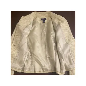 Ann Taylor Textured Tweed Jacket Blazer Pale‎ Green Sz 2 Easter Career Church thumbnail 7