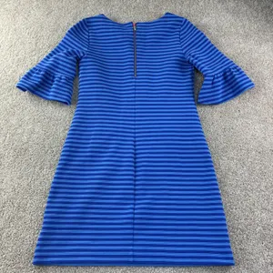 Lilly Pulitzer Alden Flutter Sleeve Shift Dress Womens M Blue Striped Resortwear thumbnail 3