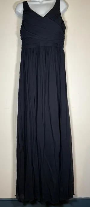 J.Crew Maxi Dress Navy Blue Ruched Crisscross V-Neck Gown Formal Wedding 14 thumbnail 1
