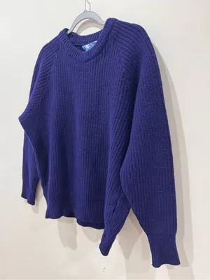 Vtg Norsewear XL Navy Knit Fisherman Sweater Wool Scandinavian thumbnail 2