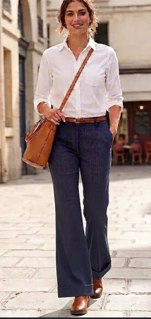 Gap Morden fit Chino Low waist Sz 2 navy pinstripe New effortless business thumbnail 1