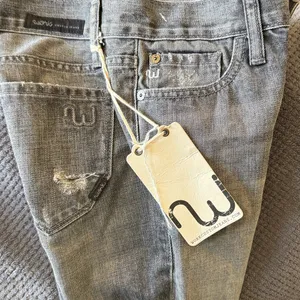 Work Custom Jeans Womens 24 Faded Black Low Rise Distressed Flare Wide Leg Denim thumbnail 6