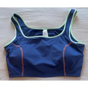 Fabletics Womens 2X Navy Blue Sports Bra Mint Green Trim Pink Stitch TK2252173 thumbnail 8