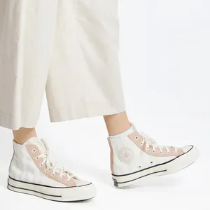 Converse 572701C Chuck 70 Hi Crafted Folk Jacquard Sneakers Egret/Pink Clay 8 thumbnail 1