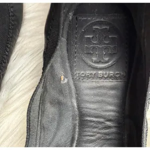 Tory Burch Black Leather Ballet Flats with Logo thumbnail 4