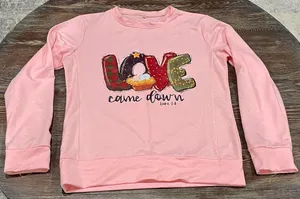 L/S Christmas T-Shirt-Baby Jesus/Manger ”Love Came Down”-Luke 2:11 -Medium-NWOT thumbnail 1