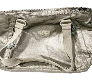 Kipling Metallic Silver Nylon Angela Handbag Tote thumbnail 1