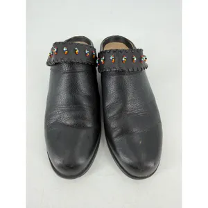 Ariat Clogs Women 8.5 Black Leather Beaded Whipstitch Western Boho Mules thumbnail 2