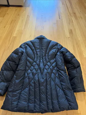 L.L. Bean Black Goosedown Full Zip Puffer Jacket Sz L thumbnail 9