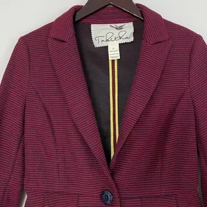 TABITHA Anthropologie Striped Peplum Blazer Jacket thumbnail 3