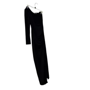 Reformation Black Nostra One Shoulder Slit Maxi Dress Size Large thumbnail 2
