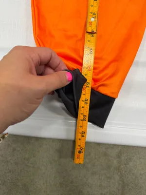 Halloween Pumpkin Jack-O-Lantern Hooded Jumpsuit Costume Orange Women L thumbnail 6