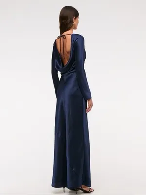 Abercrombie NWT Women's Long-Sleeve Cowl Back Maxi Dress thumbnail 4