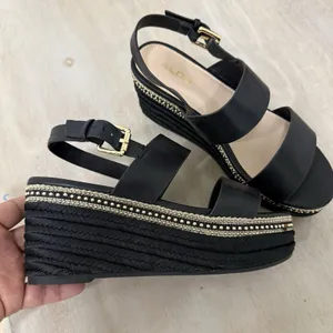 aldo Ladolian Women's Black Flatform Sandals Size 6 thumbnail 3