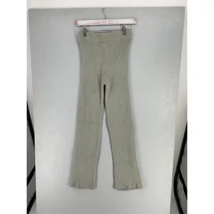 Sincerely Jules Womens Knit Pants Sage Green Ribbed Loungewear Medium thumbnail 3