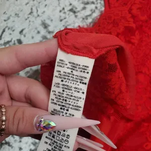 Free People Red Lace Sheer Tied To You‎ Tank Top thumbnail 4