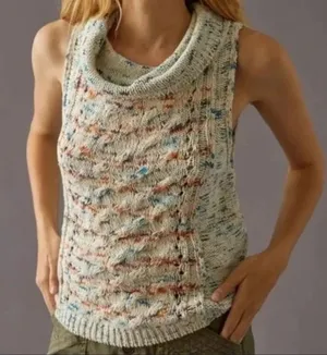 Anthropologie Pilcro The Cowlneck Sleeveless Knit‎ Top Womens size medium thumbnail 1