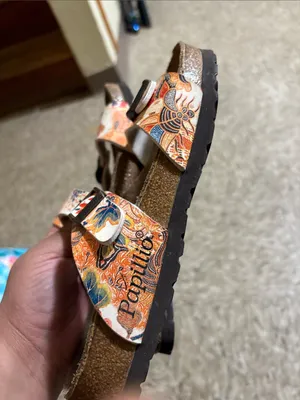Papillio White Orange Floral Two-Strap Buckle Sandals Size 36 thumbnail 7