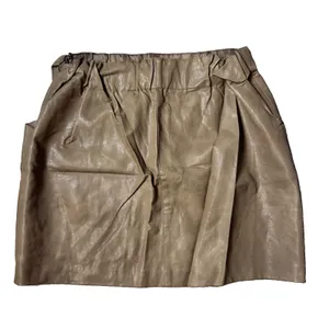 Zara Womens Brown Faux Leather Elastic Waist With Pockets Mini Skirt Size M Tan thumbnail 2