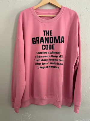 The Grandma Code Pink Sweatshirt - Cozy Women's Sweater Crewneck XXL thumbnail 1