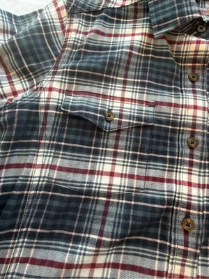 Carhartt Women’s Hamilton Flannel Shirt M 8/10 Navy Plaid 102260 Fall 2016 thumbnail 4