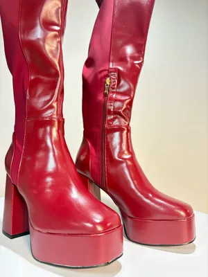 Women Red Knee Boots/ New Size 7 thumbnail 1