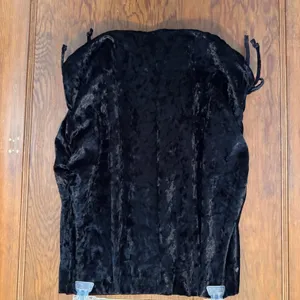 Vintage Y2K Black Velvet Mini Skirt Ruched Witch Whimsigoth Fairy Goth Rave‎ XL thumbnail 5