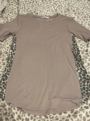 Zenana Tan Shirt w/ Cheetah Print thumbnail 1