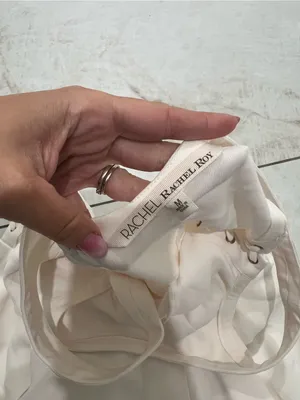 RACHEL Rachel Roy White Lace Up Side Dress Size Medium thumbnail 4