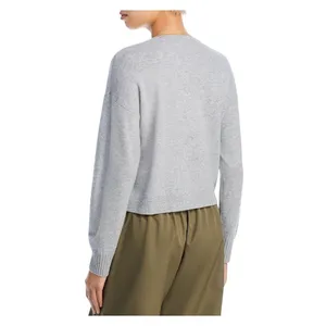 NWT Aqua Button Front Sweater Cashmere V-Neck Cardigan V10337 Light Gray XL thumbnail 2