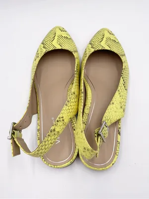 Vionic Jade Slingback Mules Yellow Leather Snakeskin Women's Size 8 Pointed Toe thumbnail 9