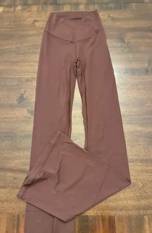 Offline by Aerie Real Me High Waisted Crossover Flare Leggings Brown Small Yoga thumbnail 1