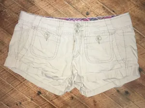 American Eagle khaki shortie shorts, size 6 thumbnail 1