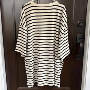 NWT GAP Striped Heavy Weight Tee Black Ivory Size 3X thumbnail 7