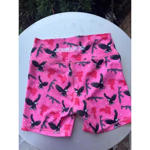 Born United Womens Pink Patriotic Eagle Flag Rifle Compression Shorts‎ Size M thumbnail 5