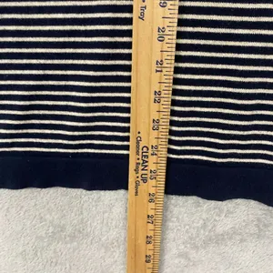 J Crew Sweater Womens Small Blue White Stripe Crew Cotton Pullover Nautical thumbnail 3