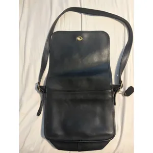 Coach Vintage Leather Crossbody Messenger Bag Black Turnlock Gold Hardware thumbnail 7