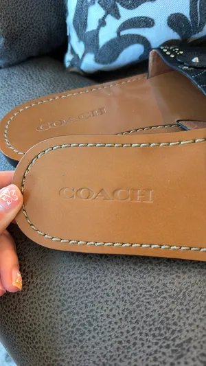 Coach black suede flat sandals  thumbnail 6