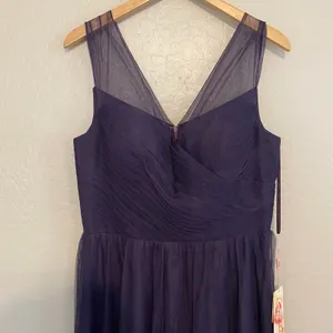 Unique Vintage Maxi Dress Sz 10 Formal Occasion Dark Plum Mesh Sweetheart thumbnail 2