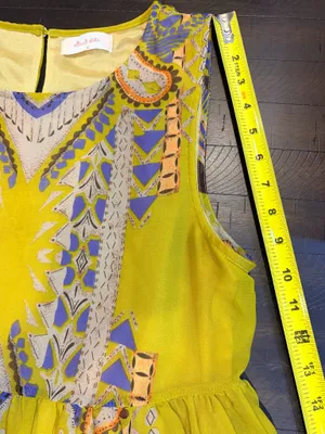 Altar’d State Paisley Boho Babydoll Dress Large Sleeveless Chartreuse Festival thumbnail 9
