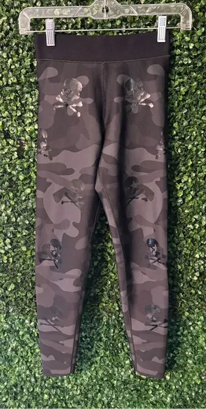 Ultracor Womens Black Camo High Waist Leggings Size XS Skulls thumbnail 1