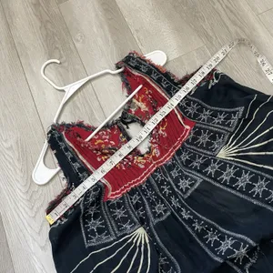 Free People Tank Top printed flowy crop womens Navy Blue (xsmall) boho colorful thumbnail 3