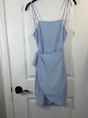 superdown Morgan Layered Tie Mini Dress in Baby Blue thumbnail 2