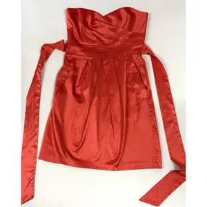 XXI Red Satin Strapless Sweetheart Mini Dress with Back Bow Size Medium thumbnail 7