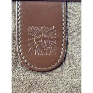 Anne Klein Vintage Brown Suede Kiss Lock Makeup Bag Clutch Lion Logo‎ thumbnail 2