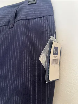 Gap Morden fit Chino Low waist Sz 2 navy pinstripe New effortless business thumbnail 7