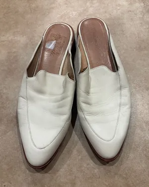 Madewell Cream Off White Leather Frances Loafer Mule thumbnail 1