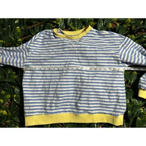 Blue White Striped Preppy Crewneck Size M thumbnail 4