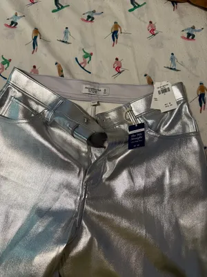 Silver Leather Pants thumbnail 5