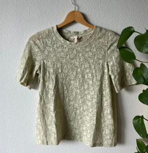 Rebecca Taylor Green Lace Short Sleeve Top thumbnail 1